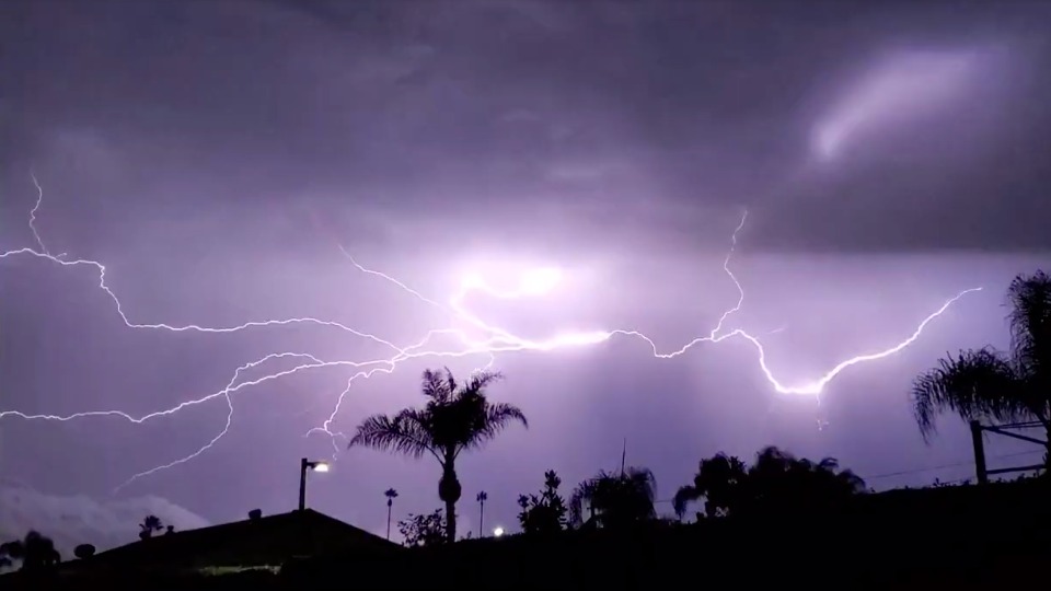Bolts of Lightning Electrify California Night Sky WeatherBug