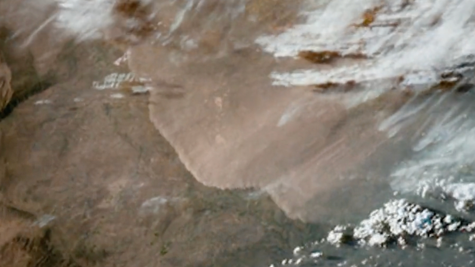 Satellite Captures Dust Storm Rolling Through Texas WeatherBug