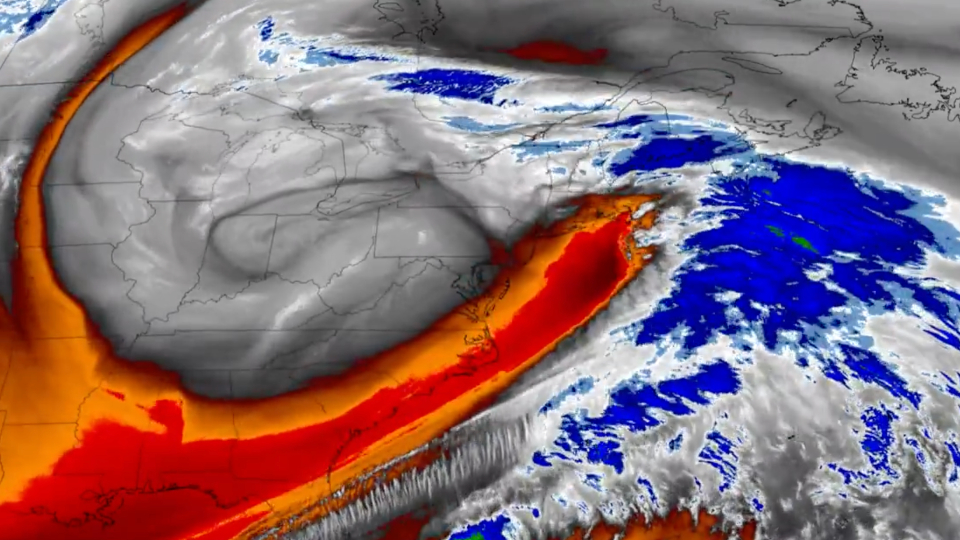 Satellite Shows Cyclone Sweeping US Northeast WeatherBug