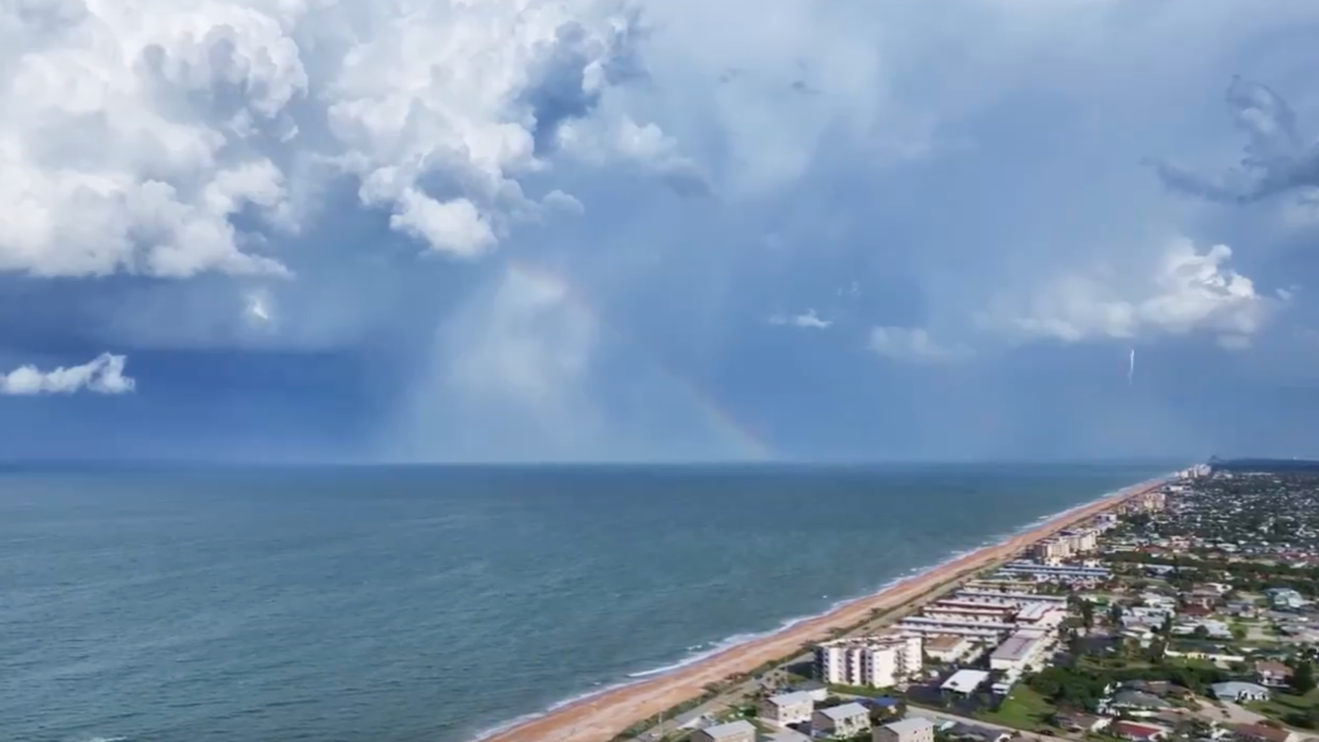 Rainbow and Lightning Near Daytona Beach WeatherBug