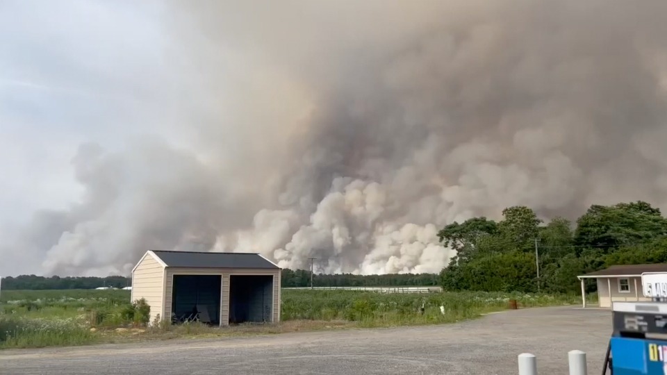 Firefighters Battle 12,000Acre Jersey Wildfire WeatherBug