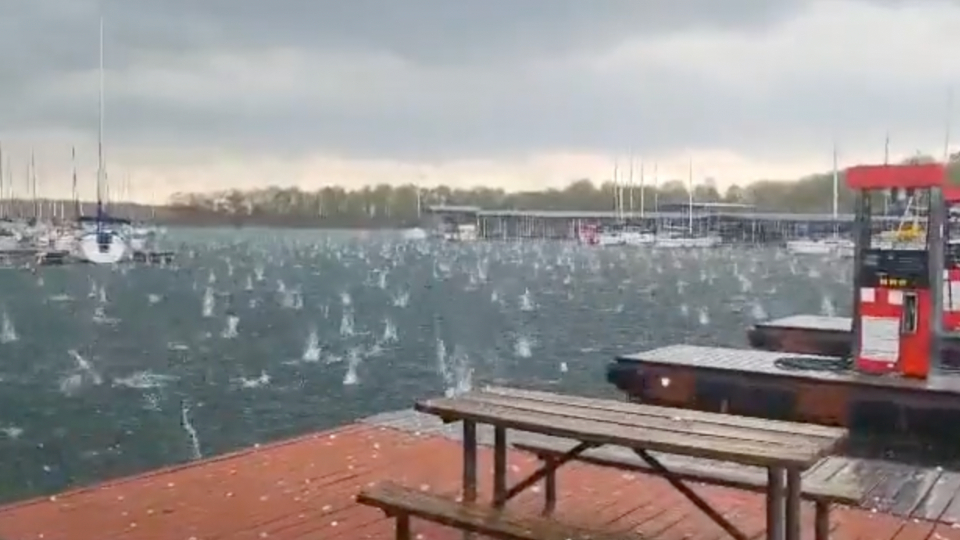 Large Hail Crashing into Missouri Marina WeatherBug