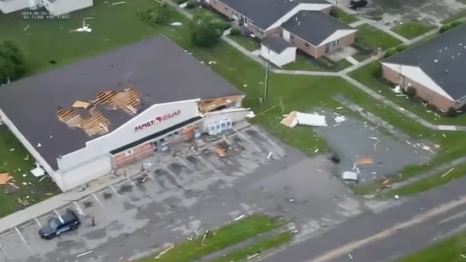 Drone Footage Shows Destroyed Buildings After EF2 Tornado | WeatherBug