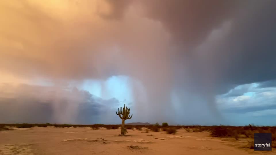 Lightning Strike Seen in Arizona Desert | WeatherBug