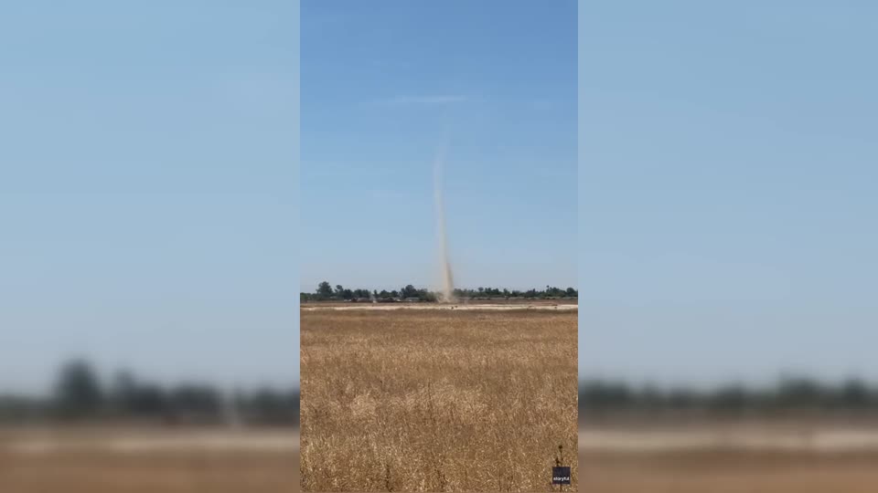 Dust Devil Swirls Across California | WeatherBug