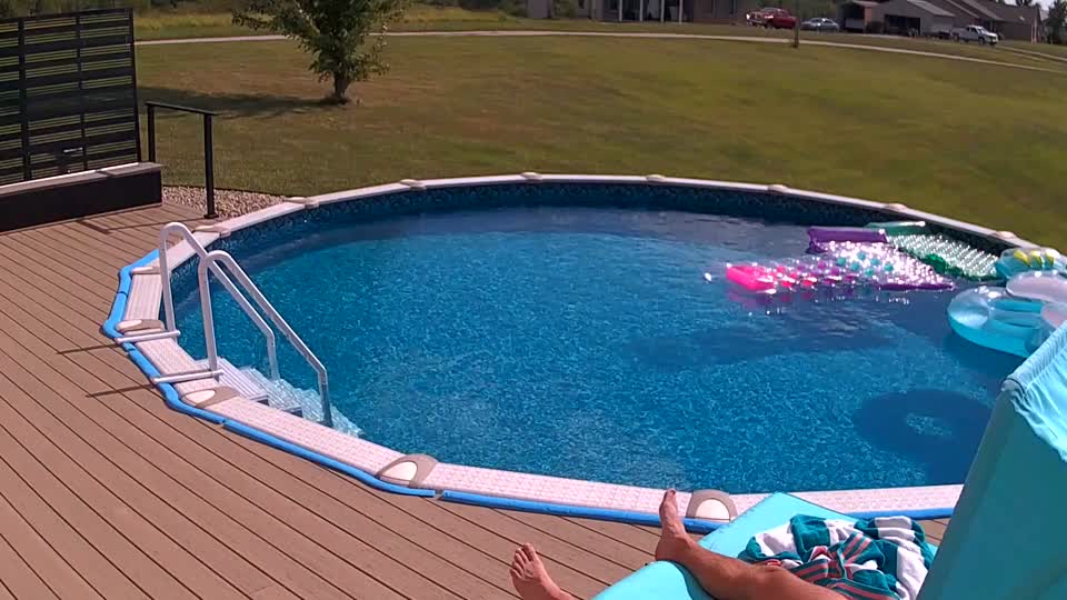 Dust Devil Sends Pool Furniture Flying